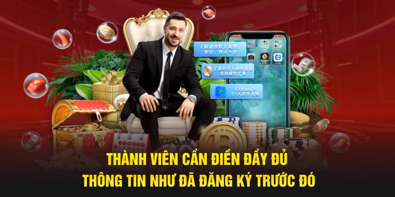 Thành viên cần điền đầy đủ thông tin đăng nhập 33WIN